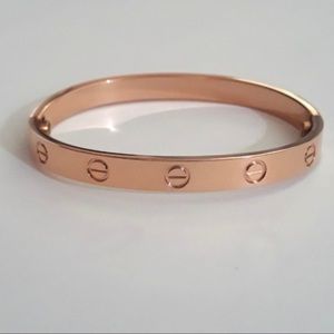Screw Bracelet Cuff Bangle Rose Gold